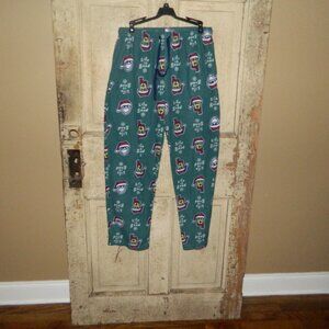 Life Is Good Christmas Smiley Face Dog Fleece Pajama Pants Sz L (GG-45)